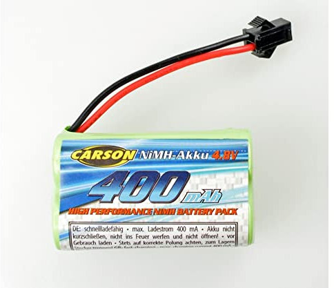 Carson 500608248 4,8V/400mAh NiMH Akku JST - RC Akku, Ersatzakku, Akku für ferngesteuerte Autos, RC Auto, Akku für RC Modelle, RC Batterie