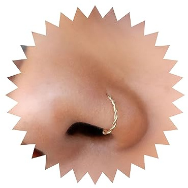 Wendalern Or Twisted Rope Anneaux de Nez Minimaliste Tribal Fait Main Anneau de Nez Vis Acier Inoxydable Anneaux de Nez Boucles d'Oreilles Piercing Bijoux pour Femmes Adolescentes Filles