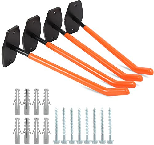 Sinoer 4er-Pack Reifenhalter Set ink Reifenlagerregal, Wandhalterung, 26 cm große Garagenhaken, strapazierfähig, Zum Organisieren von Garagen, Reifenrädern, Leitern und mehr