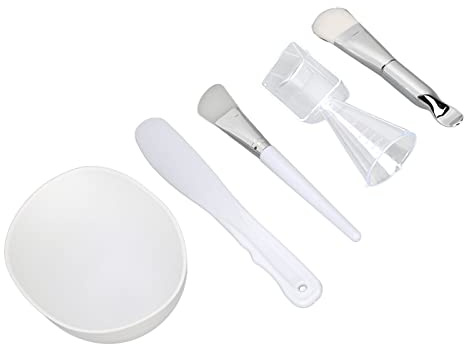 5-teiliges Gesichtsmasken-Set mit Schüssel, Silikon-Maskenbürste, Soft-Gesichtsbürste, Spatel & stabilem Stick für DIY-Masken Zubehör