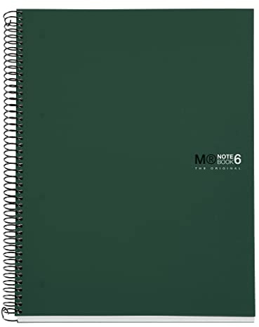 Miquelrius - A4 kariertes Notizbuch 5 mm, 150 Blatt mit 6 Farbbändern, extraopakes 70 g/m² Papier, robuste Polypropylenumschläge con 4 Lochungen, Notebook The Originals, Khaki | Einband aus robustem Polypropylen, extra blickdichtes Papier 70 g/m², 4 Löcher zum Archivieren, Notebook The Originals