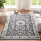 CHOSHOME Waschbarer Teppich 120x170CM für Wohnzimmer und Schlafzimmer - Vintage Kurzflor, Groß, Weich, Rutschfest, Flauschig - Grau