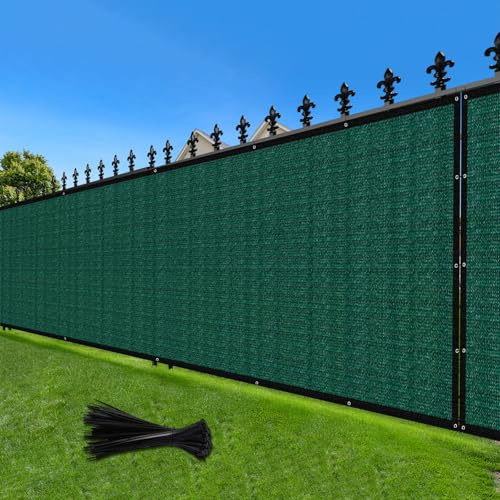 LOVE STORY 4'x50' Fence Privacy Screen Outdoor Mesh Fencing Covers Screen Fence Wind Block with Grommets for Patio Garden Wall Backyard, Dark Green (We Make Custom Size)