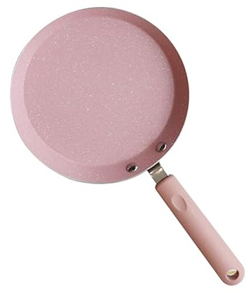 Ciieeo Aluminum Pink Non-Stick Frying Pan Pancake Pan with Quick and Even Heat Conduction, Flat Bottom and Easy Release Surface for Home Cooking