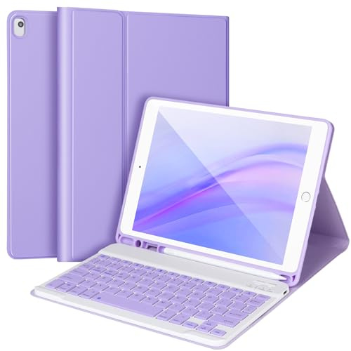APHBZGE Tastatur-Schutzhülle für iPad 9/8/7. Generation 10,2 Zoll, abnehmbare Hülle mit Bluetooth-Tastatur für iPad 9. Generation 25,9 cm (10,2 Zoll), mit Stifthalter, automatischer Aufwach