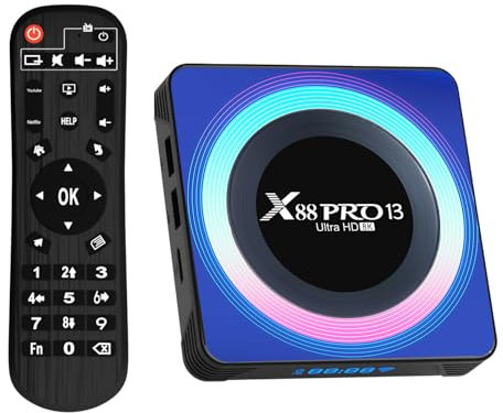 Android TV Box,Dulmssxy TV Box Android 13.0 4GB RAM 32GB ROM RK3528 Quad-Core 64bit Cortex-A53 Mali 450 MP2 GPU Support 2.4/5.0GHz WiFi BT5.0 10/100M Ethernet 8K 3D DLNA USB3.0 HDMI 2.0 H.265