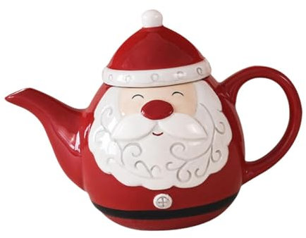Baoblaze Théière de Noël en porcelaine, théière en porcelaine fantaisie de 580 ml, ensemble de théière à café, pichet à eau pour thé au lait, décoration de
