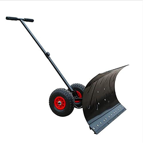 Pala da neve Pala da neve con ruote Pala da neve con ruote con manico in alluminio regolabile Spazzaneve rotante per la rimozione della neve Pala da neve efficiente con ruote con lama grande Spazzan