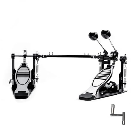 Doppel-Bassdrum-Pedal, Doppelketten-Fußmaschine für Bassdrum, V-SC-HT12 | Doppel-Bassdrum-Pedal mit Doppelkette, Direkte Ansprache, Stabile Basis, Einstellbare Performance für Bassdrum
