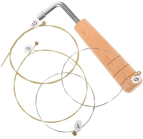 Harfensaitensatz 16‑saiten für Metallharfe mit Stimmschlüssel | 1 Satz, Metall und Holz, 16 Saiten für Lyra, Musikinstrumentenzubehör für Musiker und Lernende