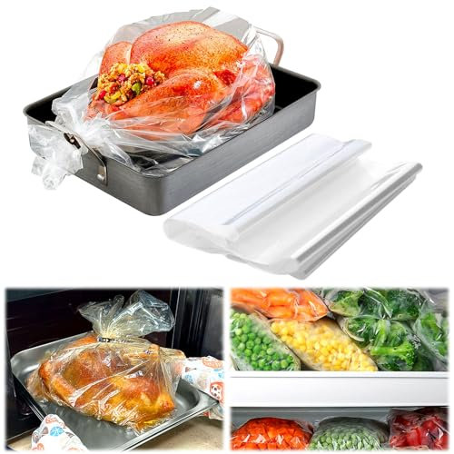 Confezione da 10 sacchetti per arrosto di tacchino per cottura in forno, extra large, dimensioni tacchino, per arrostire pollo, carne, pesce e verdure (33 x 53 cm)