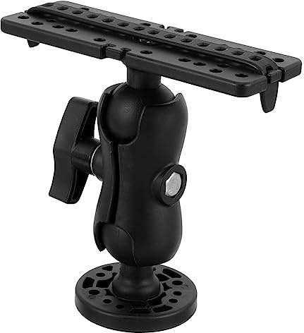 YARNOW Support Détecteur de Poissons Universel Fixation Sondeur pour Kayak Bateau Pêche Platine de Montage Orientable 360 Degrés Accessoire Navigation Écholot Base de Fixation Robuste