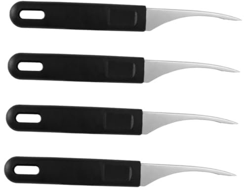 Warmhm Éplucheurs de Crevettes Outil à Déveiner en Acier Inoxydable Lot de 4 Facile à Nettoyer, pour Restaurant et Hôtel