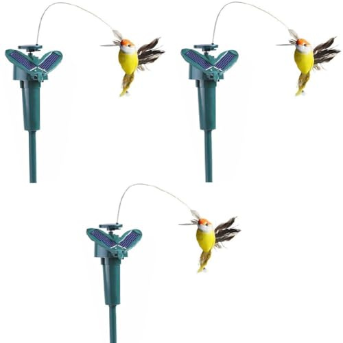 3 Solar Halibri Flood - Solier Solcher Solcher Solier Solier | Colibri Dancing Floating Flying | Aufgenommenes Lenkradlenkrad, Das Durch Sonnenenergie/Batterie Für Garten Und Innenhof Angeheizt Wird