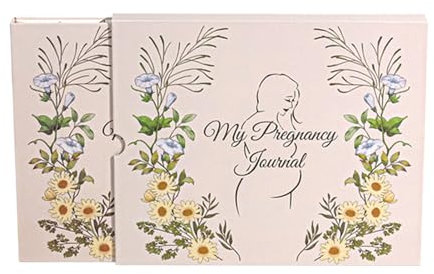 Graviditetsanteckningsbok - graviditetsplanerare med babyspårning och minnesbok - styv anteckningsbok med klippbokssidor spårning av viktiga steg present gravid kvinna