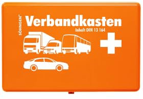 Verbandkasten DIN13164 für KFZ leer, KU, orange