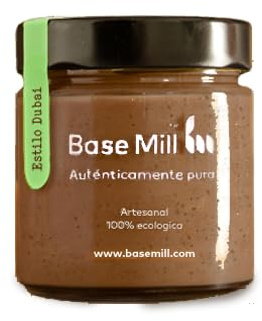 Crema de Pistachos Estilo Dubái Ecológica Base Mill (200g) – 100% Vegana, Sin Gluten, Sin Azúcar Añadido, 46% Pistachos Ecológicos, Macinada Artisanalmente en Molino de Piedra