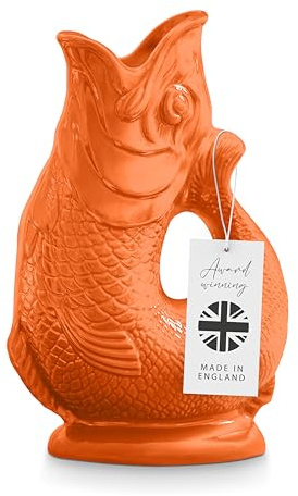 Wade Brocca per pesci, realizzata a mano in terracotta, iconica tradizione britannica, realizzata a Stoke-on-Trent, 0,6 l, arancione