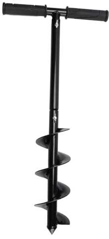 Cryfokt Punta da Trapano a Coclea Manuale in Acciaio Laminato a Freddo Punta a Coclea per Piantagione a Forma di T per Giardinaggio, Scavatrice Manuale Senza Sforzo per Pollici Verdi