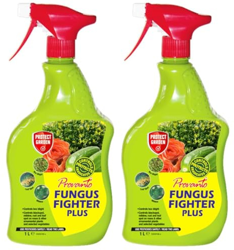 Fungus Fighter Plus 1L, Pack of 2 – Ready-to-Use Systemic Fungicide | Controls Blackspot, Mildew, Rust & Leaf Spot | Protects Up to 3 Weeks | Indoor & Outdoor Use