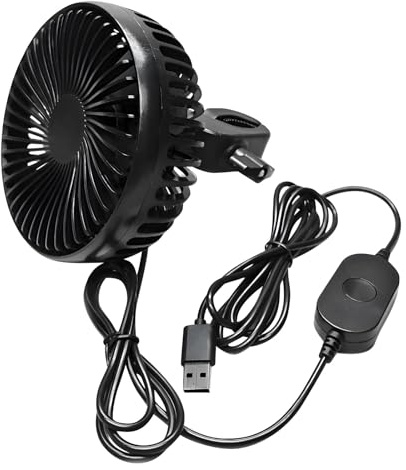 LORBIFIN Portable USB Fan for Golf Cart and Grow Tent, Ultra Quiet Cooling Fan with 8.2ft Long Cable, Polystyrene Personal Desk Ventilator for Office and Travel, 1-Pack
