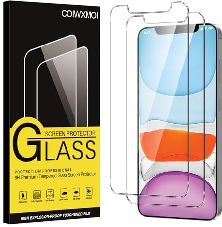 Coiwxmoi 2 Pezzi, Vetro Temperato per iPhone 11, iPhone XR, 9H Durezza HD Trasparente Pellicola Prottetiva, Anti Graffio, Anti-Impronte, Senza Bolle, Ultra Resistente Protezione Schermo