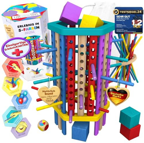Montessori Spielzeug ab 3 Jahren Steckspiel & Sortierspiel - Holz spielzeug | Motorikspielzeug & Lernspielzeug ab 3 Jahren zum Farben lernen fördert Konzentration & Feinmotorik als Geschicklichkeitsspiel