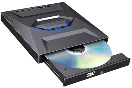 7-in-1 Externes Blu-Ray-Laufwerk, externe Blu-Ray-Laufwerke, blauer Raydvd-Player, tragbarer CD/DVD-Brenner, Lesegerät mit SD-Kartenleser, USB 3.0 für Desktop-PC, Windows, Linux, OS, Apple Mac