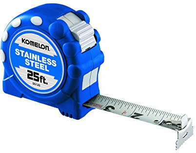 Komelon SS125 Gripper 25-Foot Stainless Steel Measuring Tape , Blue