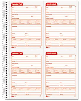 Tops - TOP4100 - Service Call Book