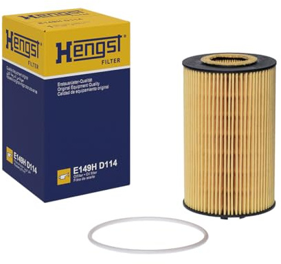 HENGST - Ölfilter E149H D114 - Öl-Filtereinsatz für KFZ | Hochwertiger Motorölfilter für KFZ mit Otto- oder Dieselmotor - Robuster Ölfilter mit hoher Schmutzaufnahmefähigkeit