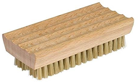 Nagelbürste aus Buchenholz, Kosmetex Handbürste mit Seifenablage, 10x5 cm, ohne Seife