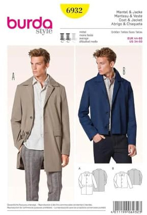 burda Schnittmuster Herren Mantel und Jacke #6932
