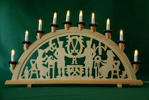 2 Stück XL Schwibbogen Bergmann/Bergleute Lichterbogen Leuchter ca. 70 cm lang Holzdeko Deko Weihnachten Advent Geschenk Dekoration Weihnachtsdeko Weihnachtsdekoration (10742_2)