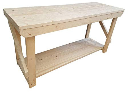 ACORN Wooden Workbench - Handmade Heavy Duty Work Table - Made From Construction Grade Timber (7ft)