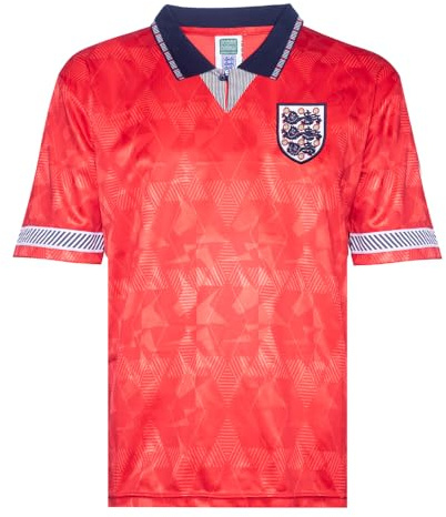England 1990 World Cup Finals Away Retro Shirt Red X-Large Polyester