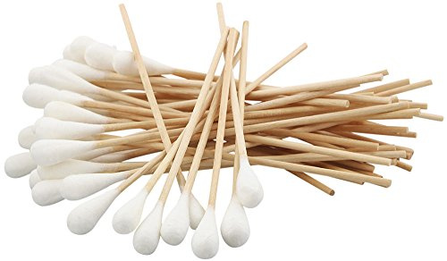 50x 15 cm Breiter Kopf - Watteträger, Kosmetex Wattestäbchen, Holzstab mit dickem Wattekopf, 50x Breiter Kopf