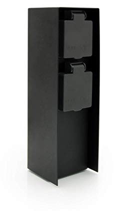 LED Universum Multipresa da giardino in acciaio inox IP44 per esterni, colore nero, 2 prese