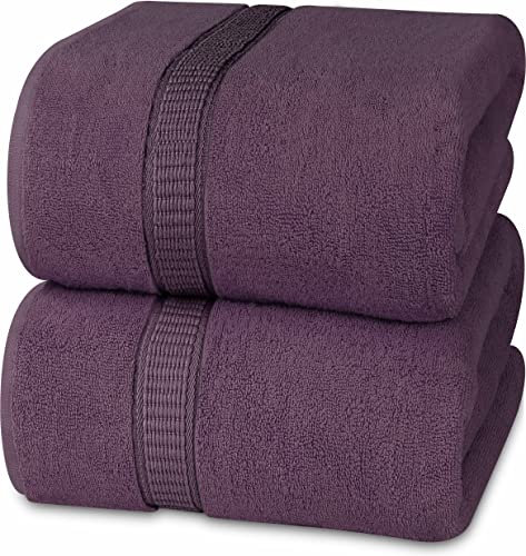 Utopia Towels - Confezione da 2 Asciugamani Di Lusso Jumbo (90 x 180 CM) - 100% Cotone Filato Ad Anelli, Altamente Assorbente, Morbido e Ad Asciugatura Rapida(Prugna)