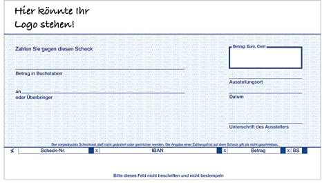 Litfax Personalisierbarer -Volksbank - Raiffeisenbank- Spendenscheck PR-Scheck, bedruckt mit Ihrem Wunschtext und Logo, (1 Stück) - Größe: 60 x 34 cm