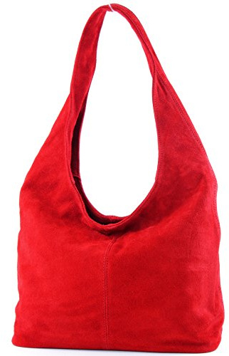 modamoda de T150 Damen Schultertasche Shopper Large aus Wildleder, handmade in Italy