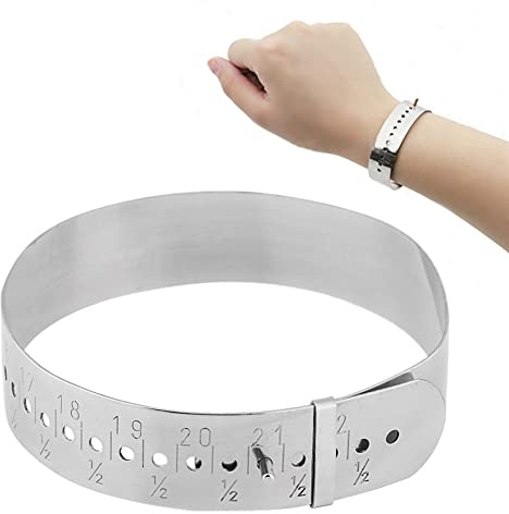 DIY Bracelet Sizing Tool,Bracelet Gauge, Sizer Mandrel Gauge Wrist Belt Measure Measuring Tool Sizing Bangle Size Adjuster Stainless Steel Sizer Board Measurement Jewelry Making Tools Supplies