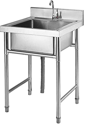 Ajustables Fregadero Comercial de un Solo Tazón | Fregadero Camper | Lavadero Pila Exterior | Pila de Lavar | Fregaderos Industriales | Fregadero Portatil Camping para Restaurantes