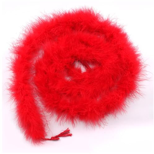 Wisafory Federboa 2M Flauschige Feder Girlande Federschal Federboa zum Basteln Nähen Feder Boa Kostüm Zubehör für Hochzeit Karneval Mottoparty Weihnachten Party Dekoration Rot
