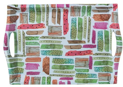 DRW Bandeja Rectangular con Asas de melamina con Dibujos 31x44x5.2 cm