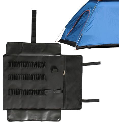 Tent Peg Bag, Camping Tent Peg Bag, Robust Oxford Tent Pegs Organiser - Portable Tool Organiser Storage, Foldable Peg Bag for Tent Pegs and Camping Hammer