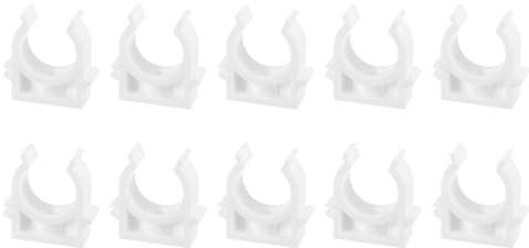 sourcing map 10Pcs U-Shaped Pipe Clamps Clips, PPR U Shaped Water Pipe Clamp Fit for 25mm/0.98 OD Water Pipes and Tubing Hoses Support, White