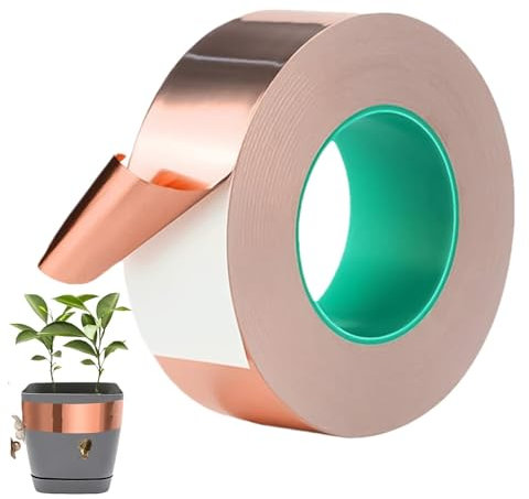 Nastro di rame - Nastro di protezione in rame, nastro barriera anti-lumache autoadesivo | Nastro di rame conduttivo, nastro di rame conduttivo per circuiti di carta, artigianato fai da te,