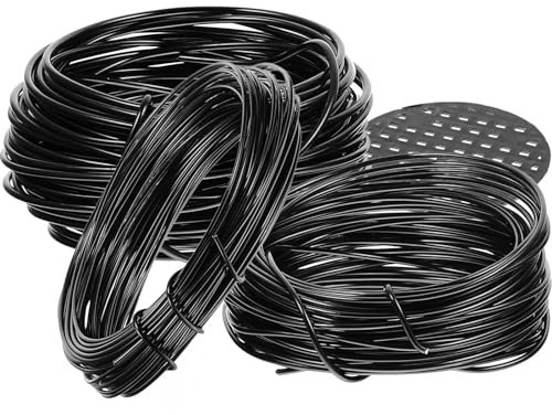 OZLCUA Fil De Fer pour Bonsaï Ensemble de Fils d'aluminium for Plantes, Fils d'escalade, Kit de Formation for bonsaï, Jardin de Vigne, Bricolage en cuivre Fil De Ligature Bonsai(Black)