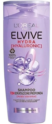 L'Oréal Paris Elvive Hyaluronic Pure Shampoo für Haut und fettige Wurzeln, dehydrierte Längen